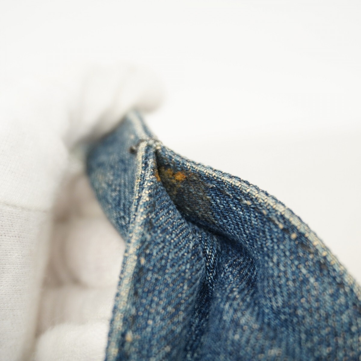 Prada Tote Bag Canapa Denim Blue Gold Hardware Used Ladies from japan thumbnail 9