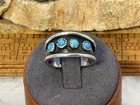 Vintage Native Navajo Sterling Silver Turquoise 4 stone Ring sz 7.25--1061.26