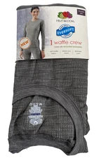 Fruit Of The Loom Women's 2X Thermal Shirt  XXL 20 Heather Grey Waffle Crew Warm