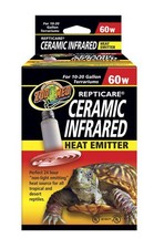 Zoo Med 60 Watt Ceramic Heat Emitter 24 Hour Heat 10-20 Gal. Terrarium - 10 Pack