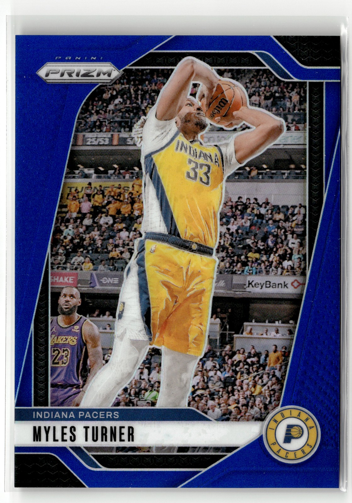 Myles Turner 2024-25 Panini Prizm #115 Prizms Blue #/199