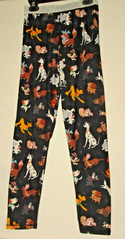 Disney/Pixar sleep pants with dog characters size L (10-12) silver glitter waist