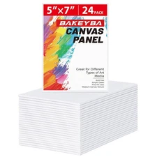 Canvas Boards for Painting 24 Pack, 5x7 Inch Small Canvas for Kids, Mini Canv...