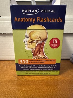 Kaplan Medical Anatomy Flashcards 310 Cards Full Color Cards!