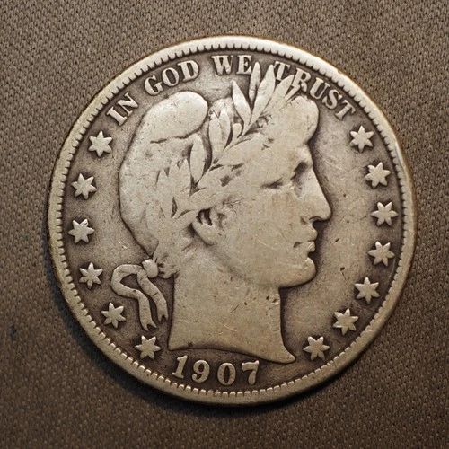 1907 **O** BARBER SILVER HALF DOLLAR ***NICE COIN!***  FREE SHIPPING! C1939