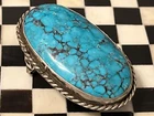Old pawn sterling HUGE turquoise ladies buckle 040726aDGZBB