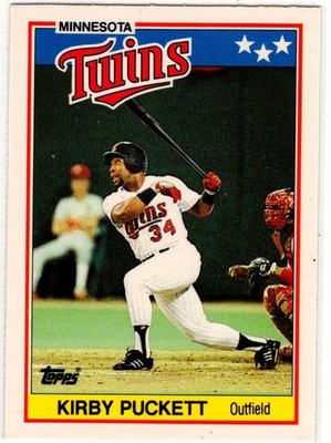 1988 Topps Baseball Kirby Puckett No. 57 Minnesota Twins Mini-Trading Card