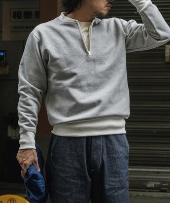 Racing Half-Zip Heavyweight Fleece Sweatshirt - Gray Non Stock Mfg. Co. L