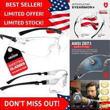 Clear Shooting Glasses for Men - Anti-Fog, ANSI Z87 Safety, 100 UV Protection