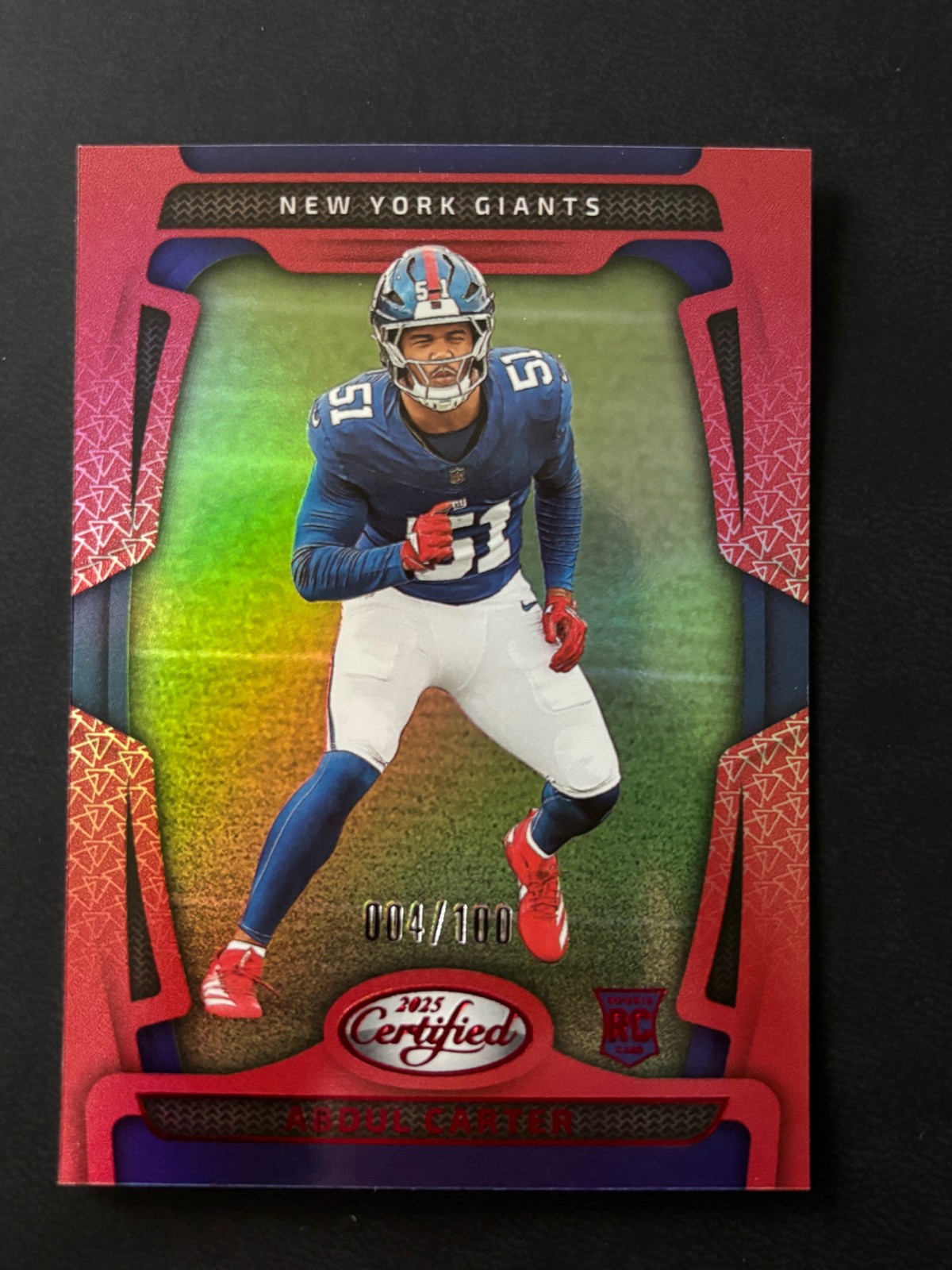 2025 Panini Certified #165 Abdul Carter Mirror Red #/100