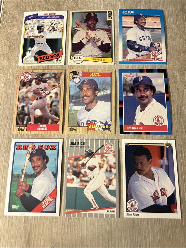 Jim Rice 9 Card Lot With 1980 Topps. Red Sox Legend, Low Price.