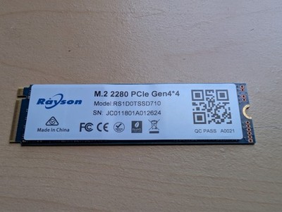 Rayson 1024GB 1TB Gen4 x4 NVMe M.2 2280 SSD Solid State Drive - Wiped & Cleaned!