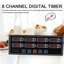 Commercial 8 Channel Digital Kitchen Timer Food Cooking Timer Reminder AC 110V