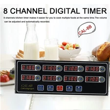 Commercial 8 Channel Digital Kitchen Timer Food Cooking Timer Reminder AC 110V