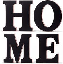 4 Pack 12 Inch Wooden Home Sign Wall Hanging Decor Farmhouse Letters for Wall Ar