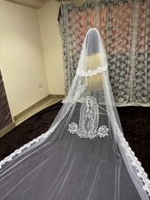 bridal Veil 2 tiers virgin marry lace embroidery Guadalupe