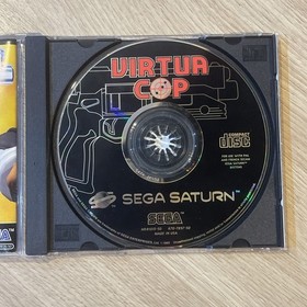 Virtua Cop SEGA Saturn Game & Official Blue Light Gun MK-80311 Tested & Working