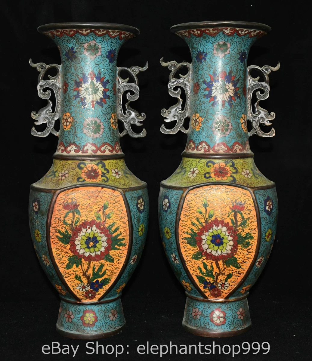 亚洲古董景泰蓝龙在中国古董花瓶| eBay