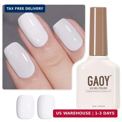 GAOY White Gel Nail Polish, 16ml Color 1002 Soak Off UV Light Cure Gel Polish fo