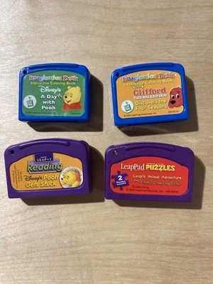 Leap Frog Leap Pad Teaching Learning School Game Cartridges Lot Of 4 (NX)