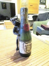 vecchio carlino in bronzo viennese tiene punzonato bottiglia champagne Franz Bergmann