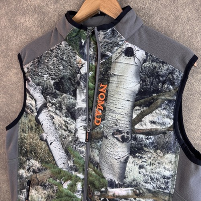 #ad Nomad Mens Medium Insulated Fleece Vest Camo Primaloft Full Zip Outdoor Hunting $49.97