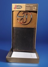 Justin Boots Vintage Rodeo Wallet Brown Embossed New In Box Mens Western Gift