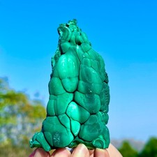 277G Natural VELVET Malachite cat's eye specimen crystal rough mineral-Congo