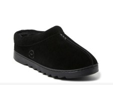 Black Suede Fur-Lined Clog Slippers - Cozy Woman s; Indoors and Outdoors