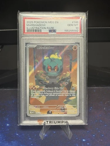 Pokemon TCG Marshadow Illustration Rare 146/132 MEG EN Holo PSA 10 (2025)