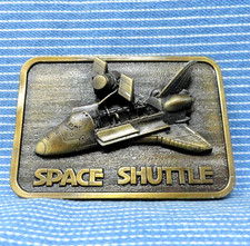 Space Shuttle Belt Buckle America US Space Program Vtg 80s TBC .BMW952