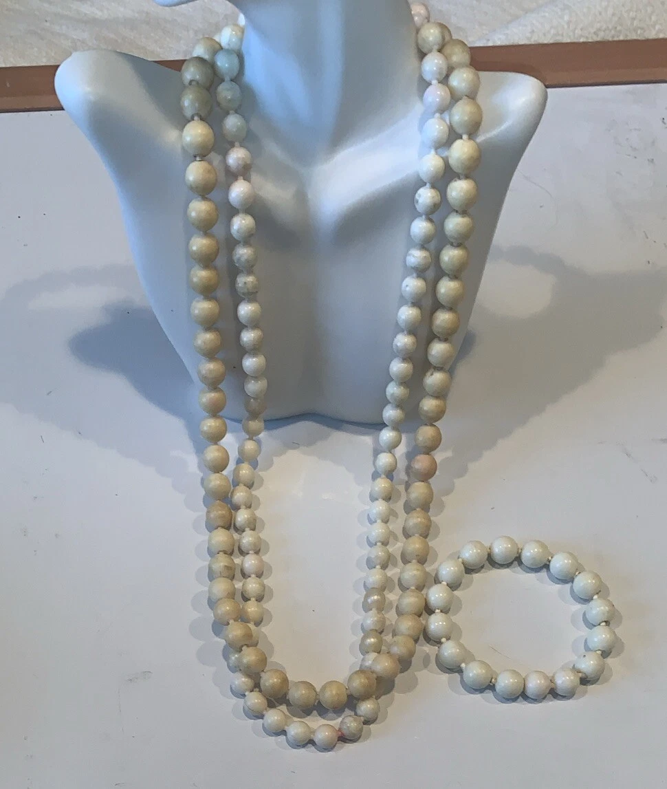 OFF WHITE Lotto di 3 Bracciale Vintage Anni 50 60 Pop Beads Bianco Avorio Off White Perle