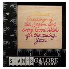 Stampendous Rubber Stamps Q040 WARMEST GREETINGS OF THE SEASON CHRISTMAS #1666