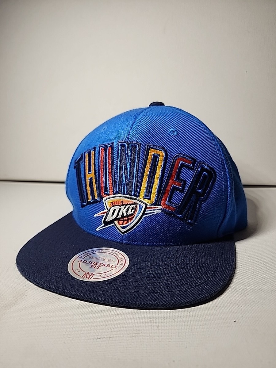 OKLAHOMA CITY OKC THUNDER NBA MITCHELL NESS FLAT BILL SNAPBACK CAP HAT NEW