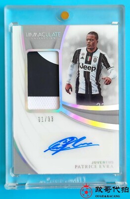2018-19Immaculate Juventus Patrice Evra Match-worn Patch Auto 1/33 jersey number