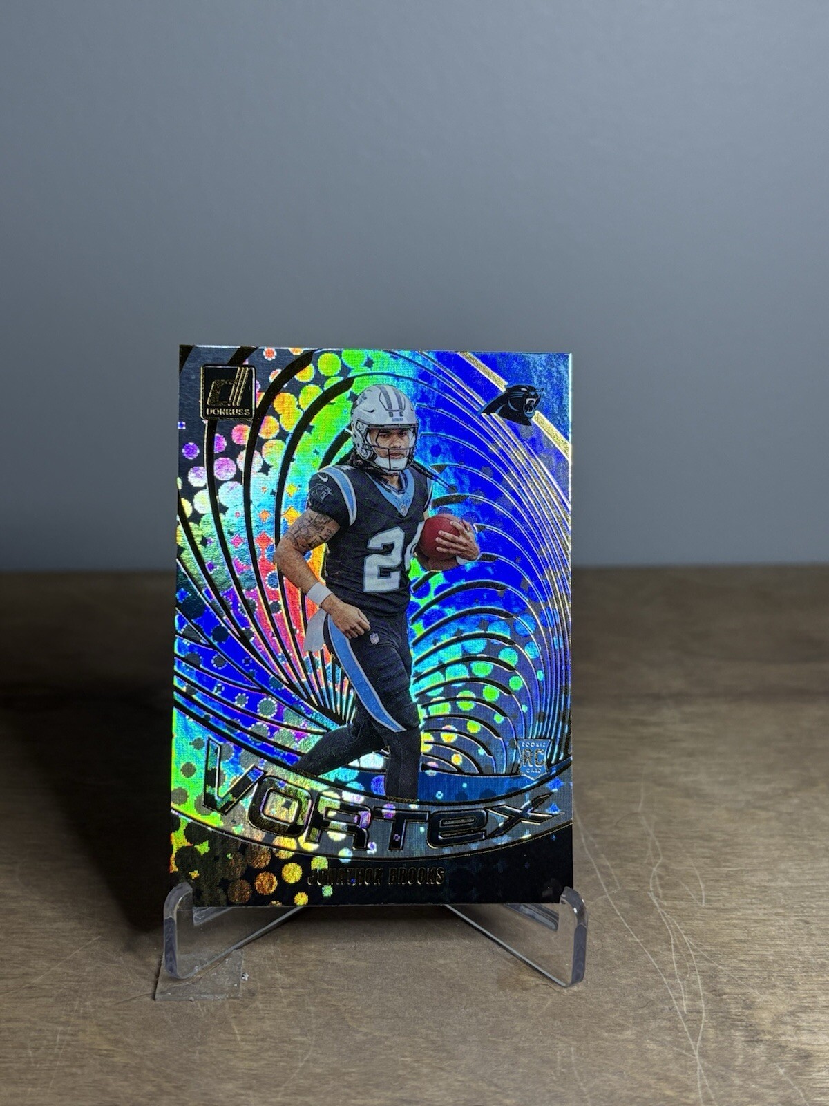 NM-MT 2024 Donruss Vortex Galactic Jonathon Brooks Carolina Panthers RC #VOR-JBS