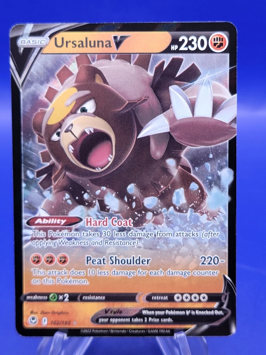 ursaluna v pokemon card value 102/195- Silver Tempest - Ultra Rare Colorless Rule Bloodmoon Ursaluna ex 141 -