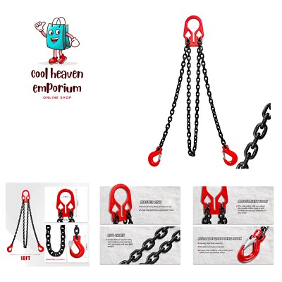 Lifting Chains with Adjuster Hooks 5/16 Inch x 10 Ft 7000lbs / 3.18 Tons G80 ...