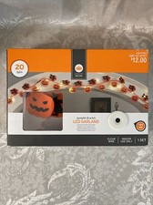 Halloween NEW Orange Pumpkin Witch LED Garland 20 String Lights -Works