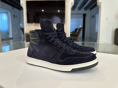 Bugatchi Navy Suede Lace-Up Shoes BUGATCHI ITALY WINGTIP BROGUE NAVY BLUE LEATHER OXFORD MENS  main image 4