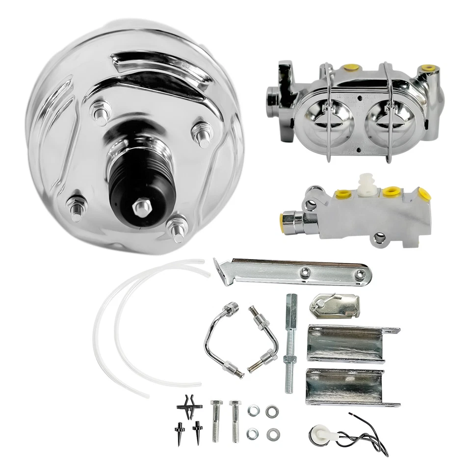 For 1968-1982 Corvette Chrome Brake Booster & Master Cylinder & PV4 Disc Valve - Image 2 of 4