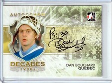 2010-11 ITG Decades 1980s Autographs #ADBO Dan Bouchard - QUEBEC - SET BREAK