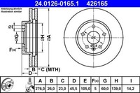 2X ATE 24.0126-0165.1 Bremsscheibe FüR Chevrolet Opel