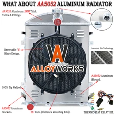 3 Row Radiator Shroud Fan Relay Kit Fit 1930-1931 30 31 Ford Model A L-Head 3.3L