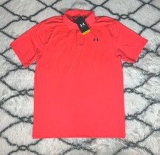 UNDER ARMOUR Performance Golf Polo Shirt Hot Punch Pink Mens M NEW 1351129-819