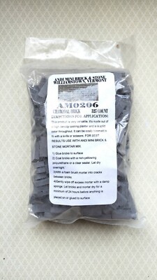 Miniature Bricks Charcoal Gray by Andi Mini Brick & Stone 1:12 Scale 325 Pieces