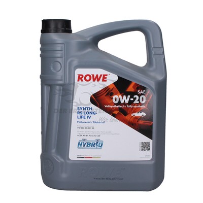 ROWE Motoröl Hightec Synt RS Longlife IV SAE 0W-20 5 Liter VW 508 00/509 00