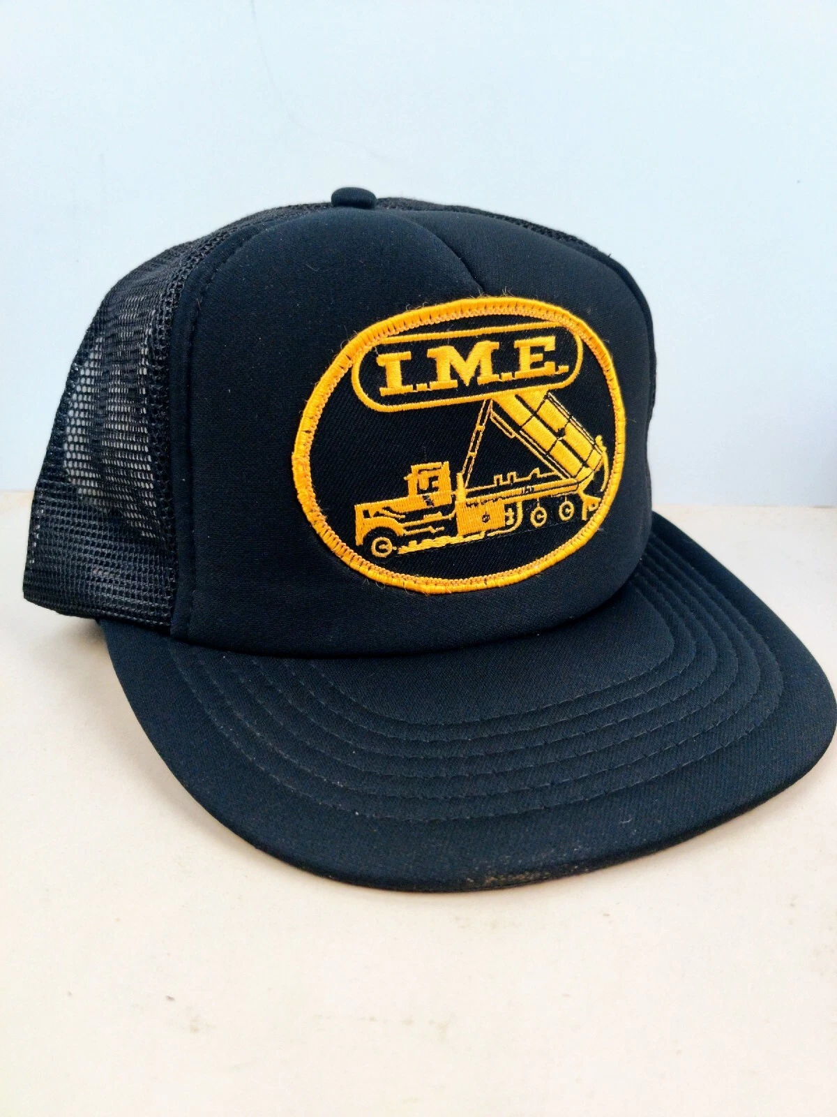 Vintage I.M.E Construction Equipment Patch Trucker Hat Snapback Cap