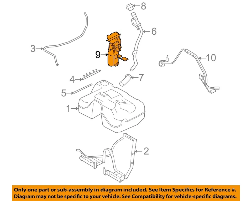 Used Fuel Pump fits: 2010 Land rover Lr2 Pump Assembly 3.2L with vapor recovery - Imagem 3 de 4