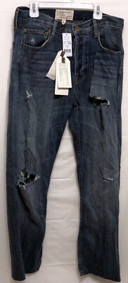 NWT Current Elliott Heritage Fit Borrego Destroy Distressed Blue Jeans Size 29